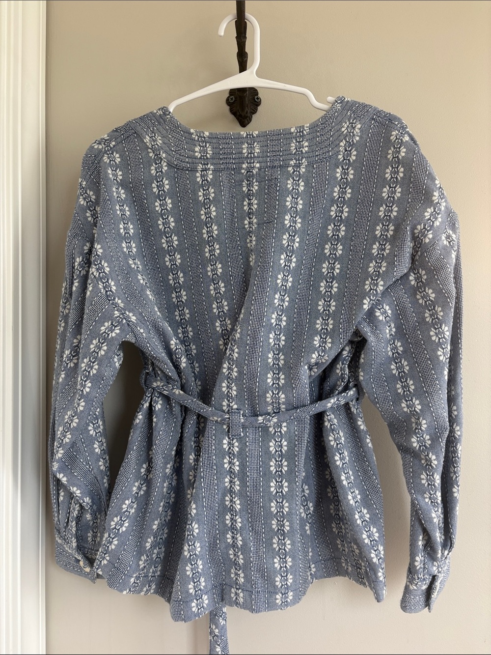 Madewell Floral Jacquard Tie-Waist Jacket 100% Cotton Size XXS - Picture 7 of 10